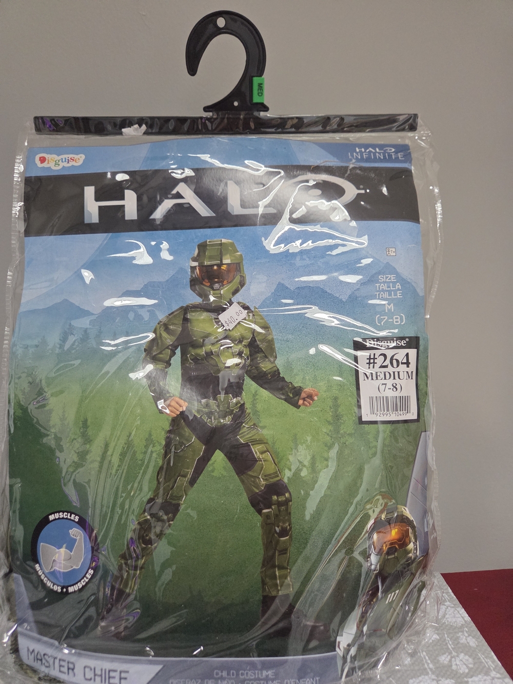 Disguise HALO Master Chief Deluxe Youth Muscle Chest Costume Suit Size M